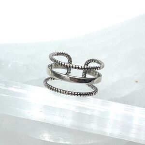 925 Sterling Silver Hollow Geometric Vintage Stackable Ring